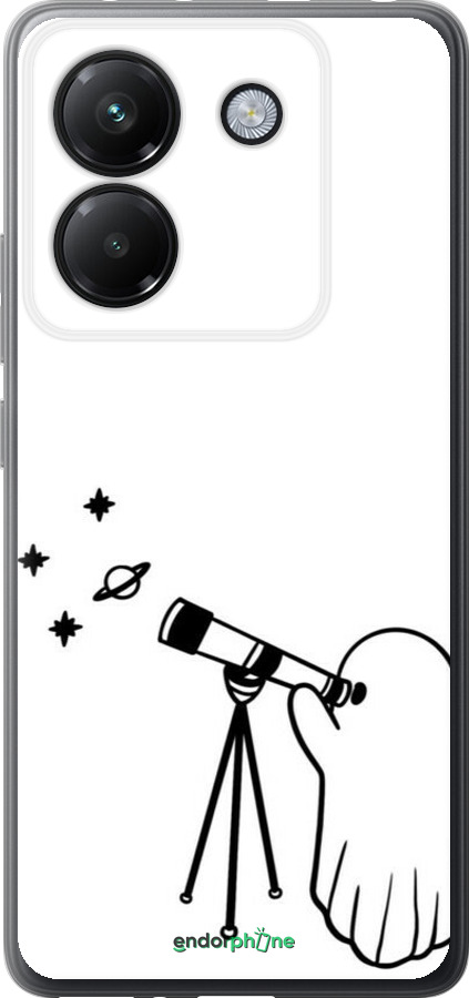 Силиконовый чехол Привидение астроном для Xiaomi Poco M7 Pro 5G - 6444u-3942 изображение 