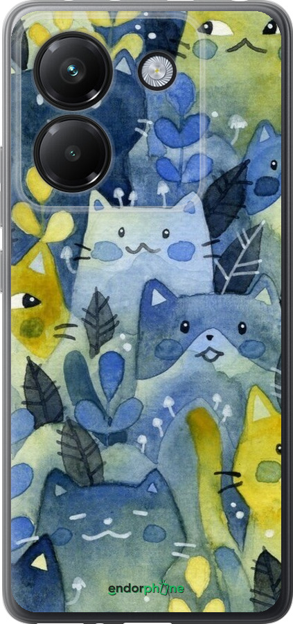 Силиконовый чехол С изображением кошачьего леса для Xiaomi Poco M7 Pro 5G - 6447u-3942 изображение 