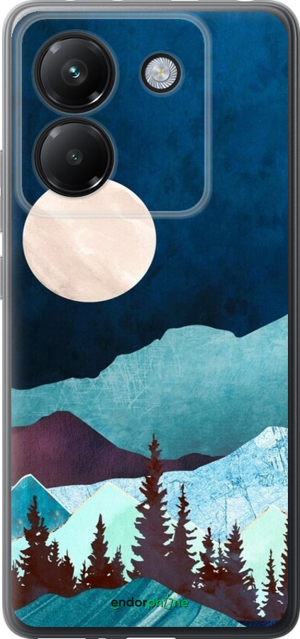 Силиконовый чехол Горная идиллия ночной пейзаж для Xiaomi Poco M7 Pro 5G - 6488u-3942 изображение 