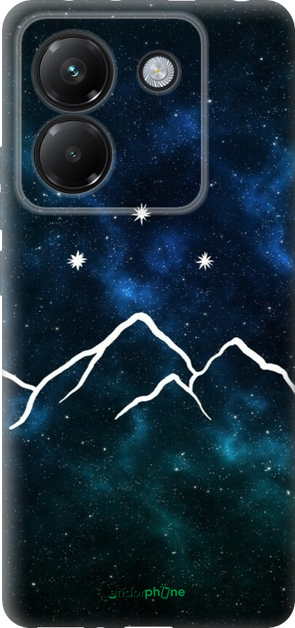 Силіконовий чехол Гори та зірки намальовані на тлі галактики для Xiaomi Poco M7 Pro 5G - 6490u-3942 изображение 