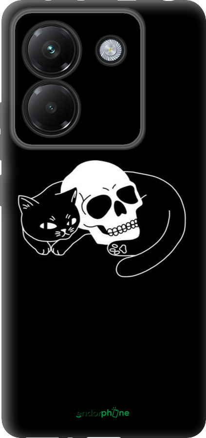 Силіконовий чехол Із зображенням кота та черепа для Xiaomi Poco M7 Pro 5G - 6491u-3942 изображение 