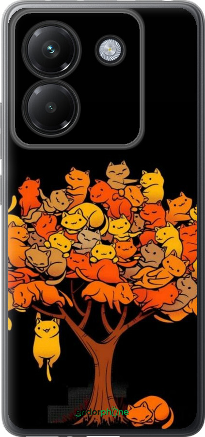 Силиконовый чехол Дерево и котики для Xiaomi Poco M7 Pro 5G - 6516u-3942 изображение 