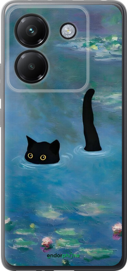 Силиконовый чехол С изображением кота и водяной лилии Monet для Xiaomi Poco M7 Pro 5G - 6519u-3942 изображение 