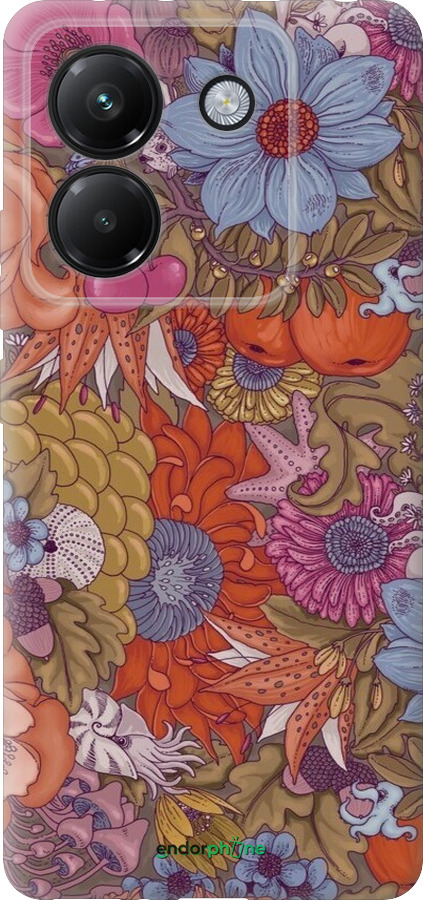 Силіконовий чехол Абстрактні  квіти для Xiaomi Poco M7 Pro 5G - 6526u-3942 изображение 