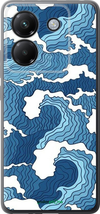 Силиконовый чехол Абстрактный рисунок морских волн для Xiaomi Poco M7 Pro 5G - 6538u-3942 изображение 