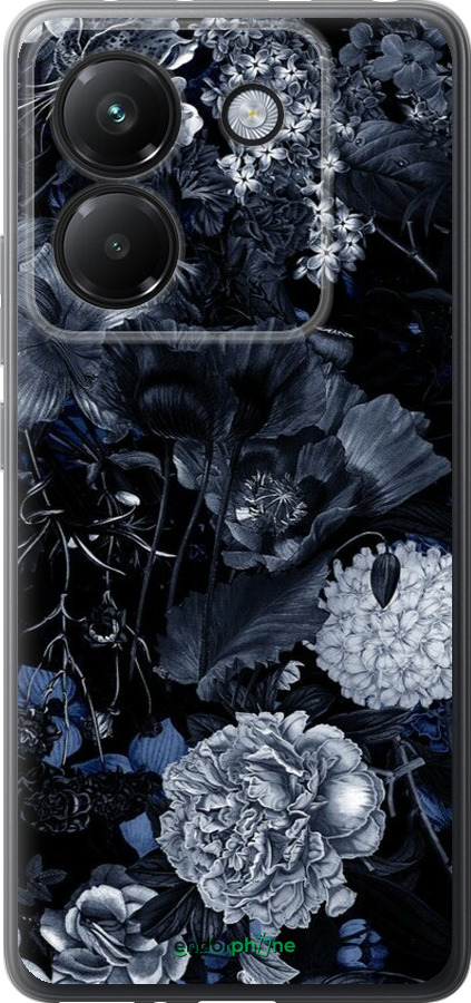 Силиконовый чехол Абстрактный цветочный рисунок в синих тонах для Xiaomi Poco M7 Pro 5G - 6539u-3942 изображение 