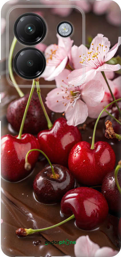 Силіконовий чехол Вишня у шоколаді для Xiaomi Poco M7 Pro 5G - 6698u-3942 изображение 