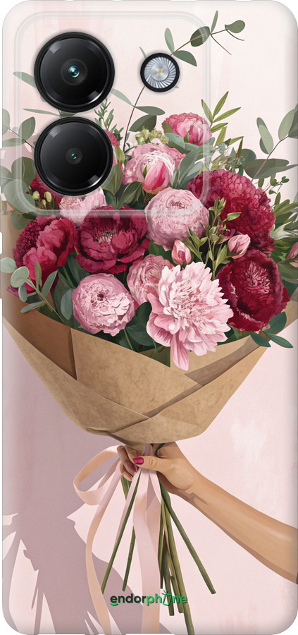 Силиконовый чехол Пионы 1 для Xiaomi Poco M7 Pro 5G - 6705u-3942 изображение 