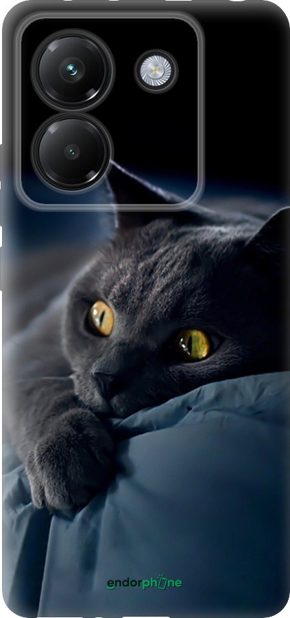 Силиконовый чехол Дымчатый кот для Xiaomi Poco M7 Pro 5G - 825u-3942 изображение 