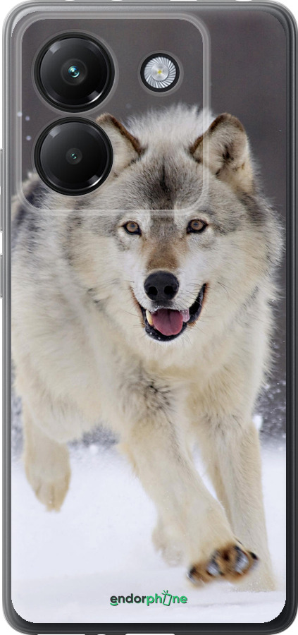 Силиконовый чехол Бегущий волк для Xiaomi Poco M7 Pro 5G - 826u-3942 изображение 