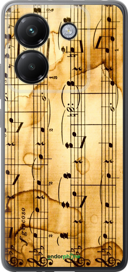 Силиконовый чехол Ноты для Xiaomi Poco M7 Pro 5G - 905u-3942 изображение 