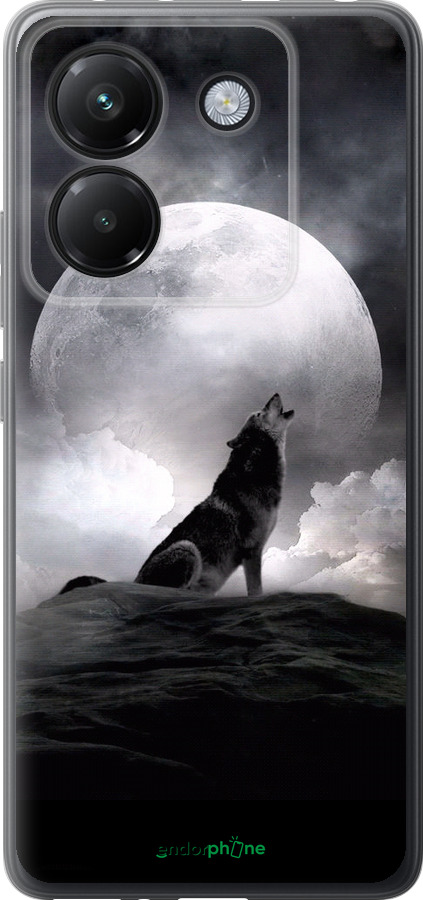 Силиконовый чехол Воющий волк для Xiaomi Poco M7 Pro 5G - 934u-3942 изображение 