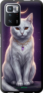 TPU чехол Mystic White Cat Gothic Dark Purple Gold для Xiaomi Redmi Note 10 Pro 5G - 6805b-3333 изображение 