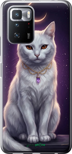 Силиконовый чехол Mystic White Cat Gothic Dark Purple Gold для Xiaomi Poco X3 GT - 6805u-2511 изображение 