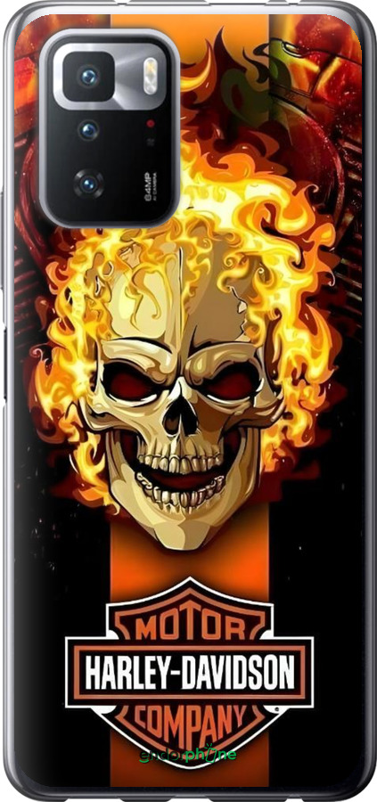Силиконовый чехол Харлей девидсон для Xiaomi Redmi Note 10 Pro 5G - 6370u-3333 изображение 