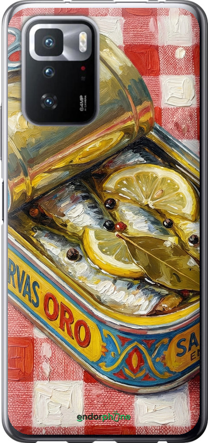 Силиконовый чехол Vintage Sardine Tin Phone для Xiaomi Redmi Note 10 Pro 5G - 6772u-3333 изображение 