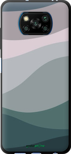 TPU чехол З фіолетовим та бірюзовим ретро-стилем та хвилями для Xiaomi Poco X3 Pro - 6533b-2938 изображение 