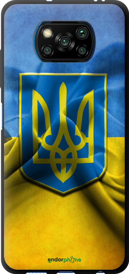

TPU чорний чохол "Прапор та герб України" для Xiaomi Poco X3, Блакитний