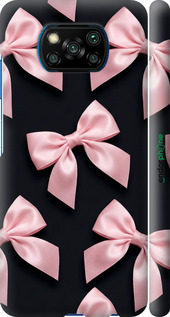 3D пластиковый матовый чехол Coquette Ribbons Dark Coquette для Xiaomi Poco X3 Pro - 6767m-2938 изображение 