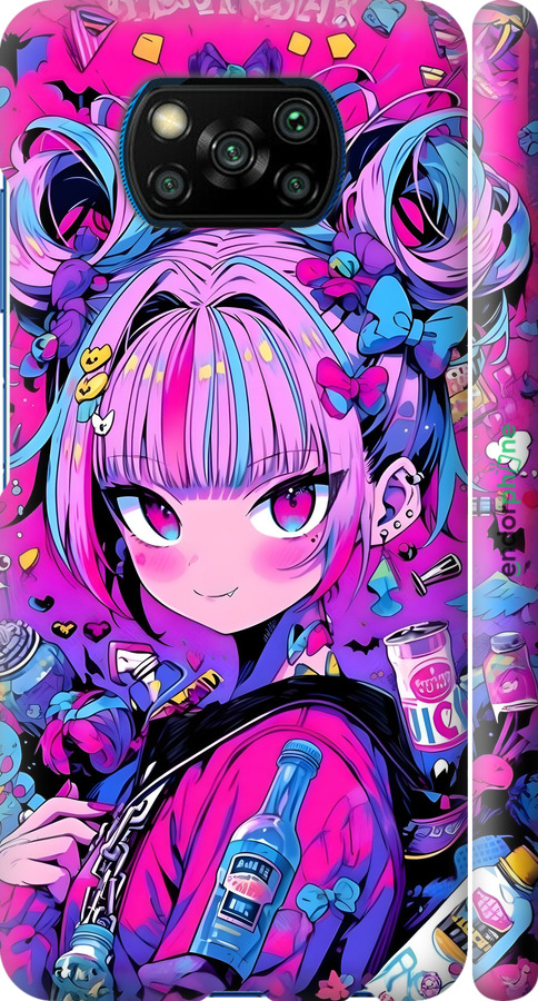 3D пластиковый матовый чехол Аниме милаха для Xiaomi Poco X3 Pro - 6314m-2938 изображение 
