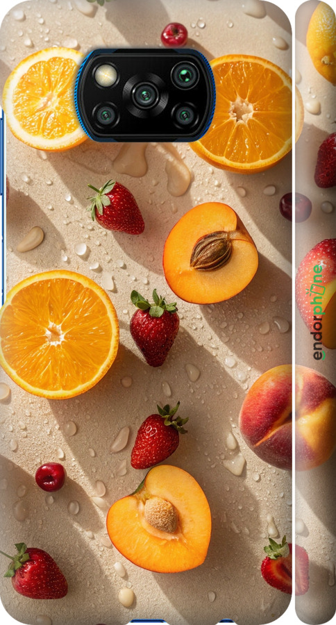 3D пластиковий матовий чехол Фрукти 3 для Xiaomi Poco X3 - 6703m-2073 изображение 