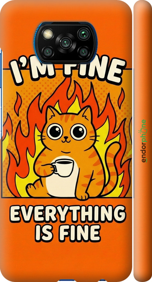 3D пластиковий матовий чехол Funny Cat для Xiaomi Poco X3 Pro - 6786m-2938 изображение 