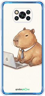 Силіконовий протиударний с посиленими кутами чехол Funny Capybara CEO Working для Xiaomi Poco X3 Pro - 6777sp-2938 изображение 