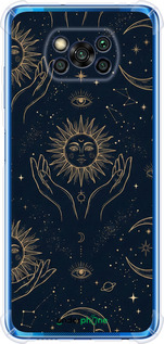 Силіконовий протиударний с посиленими кутами чехол Celestial Harmony: Sun & Moon Gold Mystic Pattern для Xiaomi Poco X3 Pro - 6778sp-2938 изображение 
