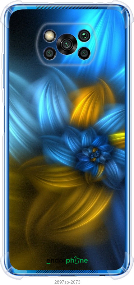 

Силіконовий протиударний с посиленими кутами чохол "Візерунок 46" для Xiaomi Poco X3, Синій
