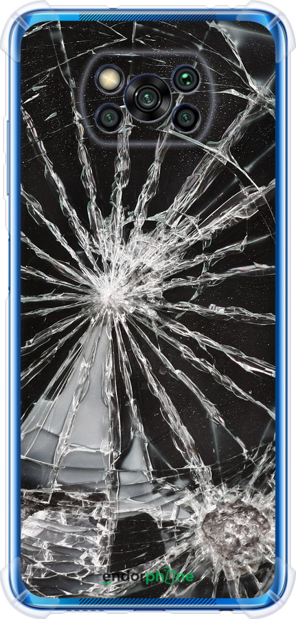 Силикон с усиленными углами чехол Glass для Xiaomi Poco X3 - 6608sp-2073 изображение 