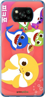 Силиконовый чехол Бейби Шаркс для Xiaomi Poco X3 Pro - 6305u-2938 изображение 