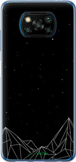 2D пластиковый чехол Черно белые абстрактные горы для Xiaomi Poco X3 - 6437t-2073 изображение 