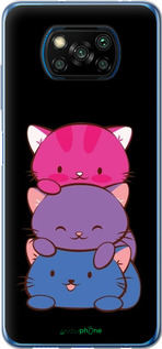 Силіконовий чехол Милі котятка для Xiaomi Poco X3 Pro - 6518u-2938 изображение 
