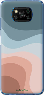 2D пластиковый чехол С синими и розовыми волнами в стиле ретро для Xiaomi Poco X3 - 6532t-2073 изображение 