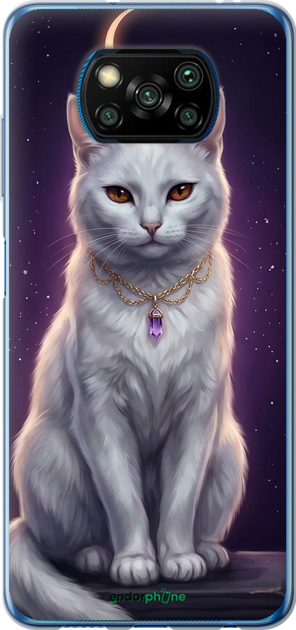 2D пластиковий чехол Mystic White Cat Gothic Dark Purple Gold для Xiaomi Poco X3 - 6805t-2073 изображение 