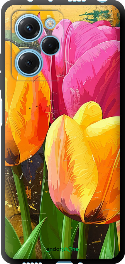 TPU чехол Нарисованные тюльпаны для Xiaomi Redmi Note 12 Pro Speed - 5990b-3334 изображение 