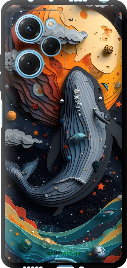 TPU чехол Кит в космосе для Xiaomi Poco X5 Pro 5G - 6328b-3027 изображение 