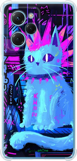 Силикон с усиленными углами чехол Кот панк для Xiaomi Redmi Note 12 Pro Speed - 6311sp-3334 изображение 