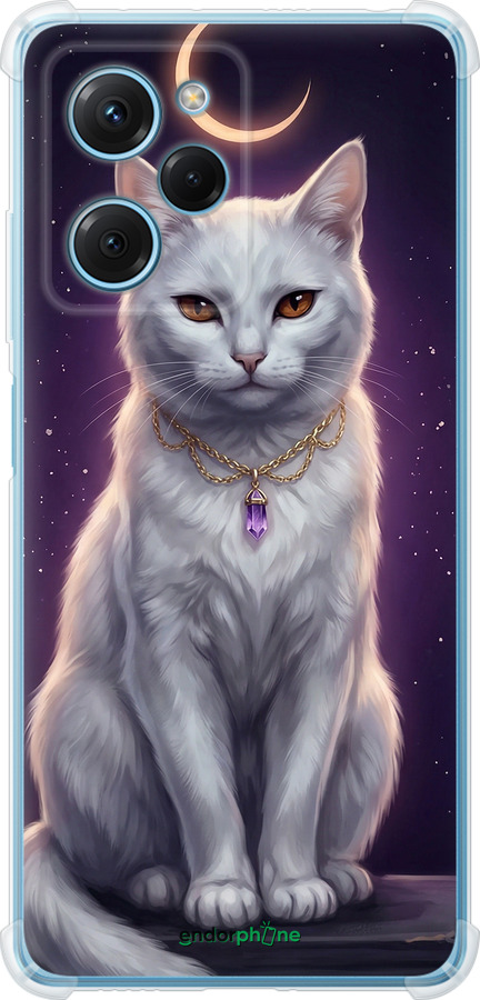 Силикон с усиленными углами чехол Mystic White Cat Gothic Dark Purple Gold для Xiaomi Poco X5 Pro 5G - 6805sp-3027 изображение 