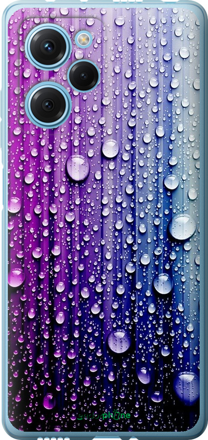 

Силіконовий чохол "Краплини води" для Xiaomi Poco X5 Pro 5G, Синій