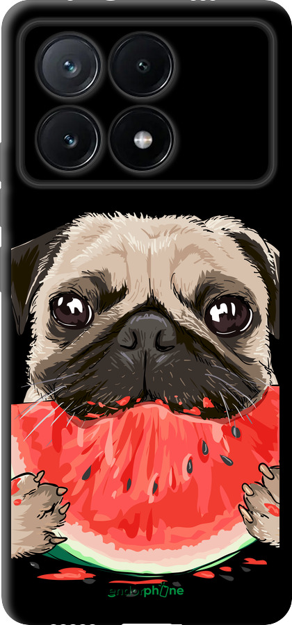 TPU чехол Мопс и арбуз для Xiaomi Poco X6 PRO - 4665b-3497 изображение 