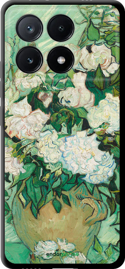 

Custodia in TPU nero Vincent van Gogh. Vaso con rose" for Xiaomi Poco X6 PRO", Giallo
