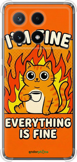 Силикон с усиленными углами чехол 'Funny Cat' для Xiaomi Poco X6 PRO изображение 5