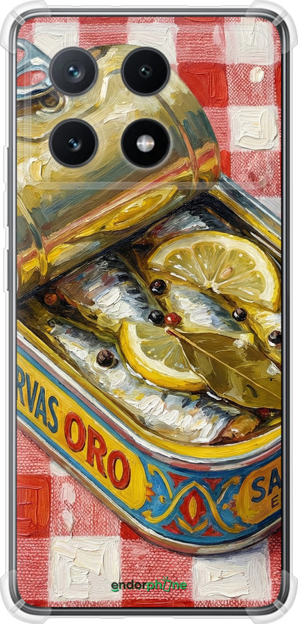 Силикон с усиленными углами чехол Vintage Sardine Tin Phone для Xiaomi Poco X6 PRO - 6772sp-3497 изображение 