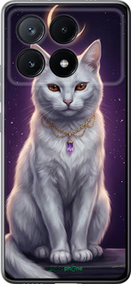 Силиконовый чехол Mystic White Cat Gothic Dark Purple Gold для Xiaomi Poco X6 PRO - 6805u-3497 изображение 