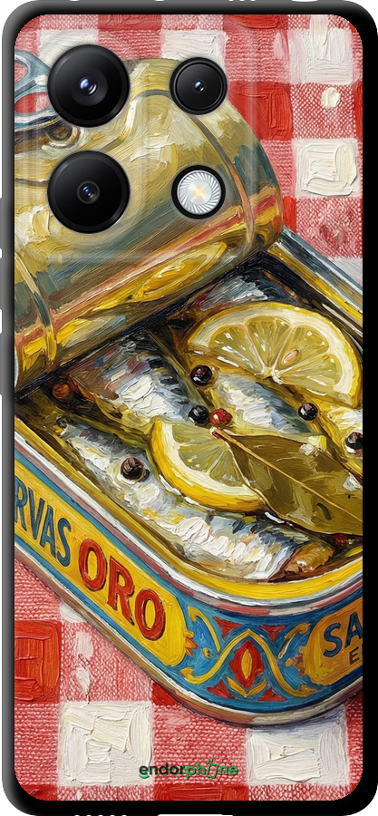 TPU чехол Vintage Sardine Tin Phone для Xiaomi Redmi Note 13 Pro 5G - 6772b-3392 изображение 