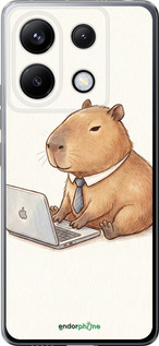 Силиконовый чехол 'Funny Capybara CEO Working' для Xiaomi Redmi Note 13 Pro 5G изображение 1