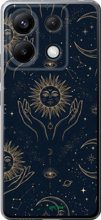 Силиконовый чехол Celestial Harmony: Sun & Moon Gold Mystic Pattern для Xiaomi Poco X6 - 6778u-3678 изображение 