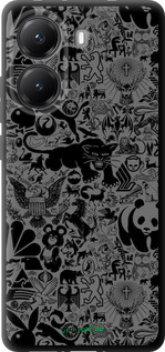 TPU чехол Чёрно-серый стикер бомбинг для Xiaomi Turbo 4 - 2432b-4013 изображение 