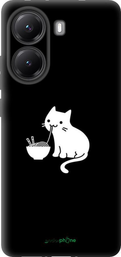 TPU чехол С милым котом на черном фоне для Xiaomi Turbo 4 - 6528b-4013 изображение 